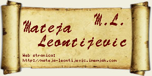 Mateja Leontijević vizit kartica